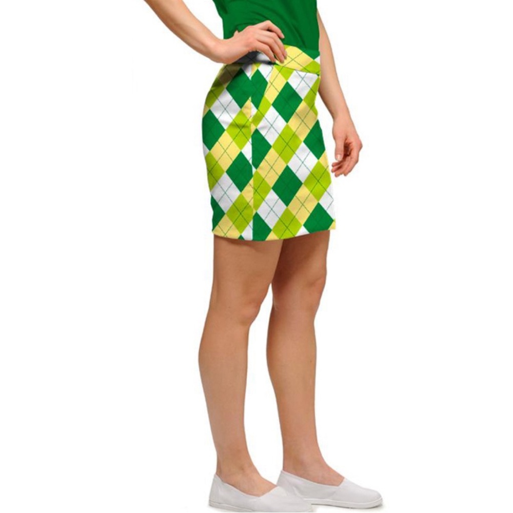 his Loudmouth Skirt Skorts  Green White, and Yellow  size 4